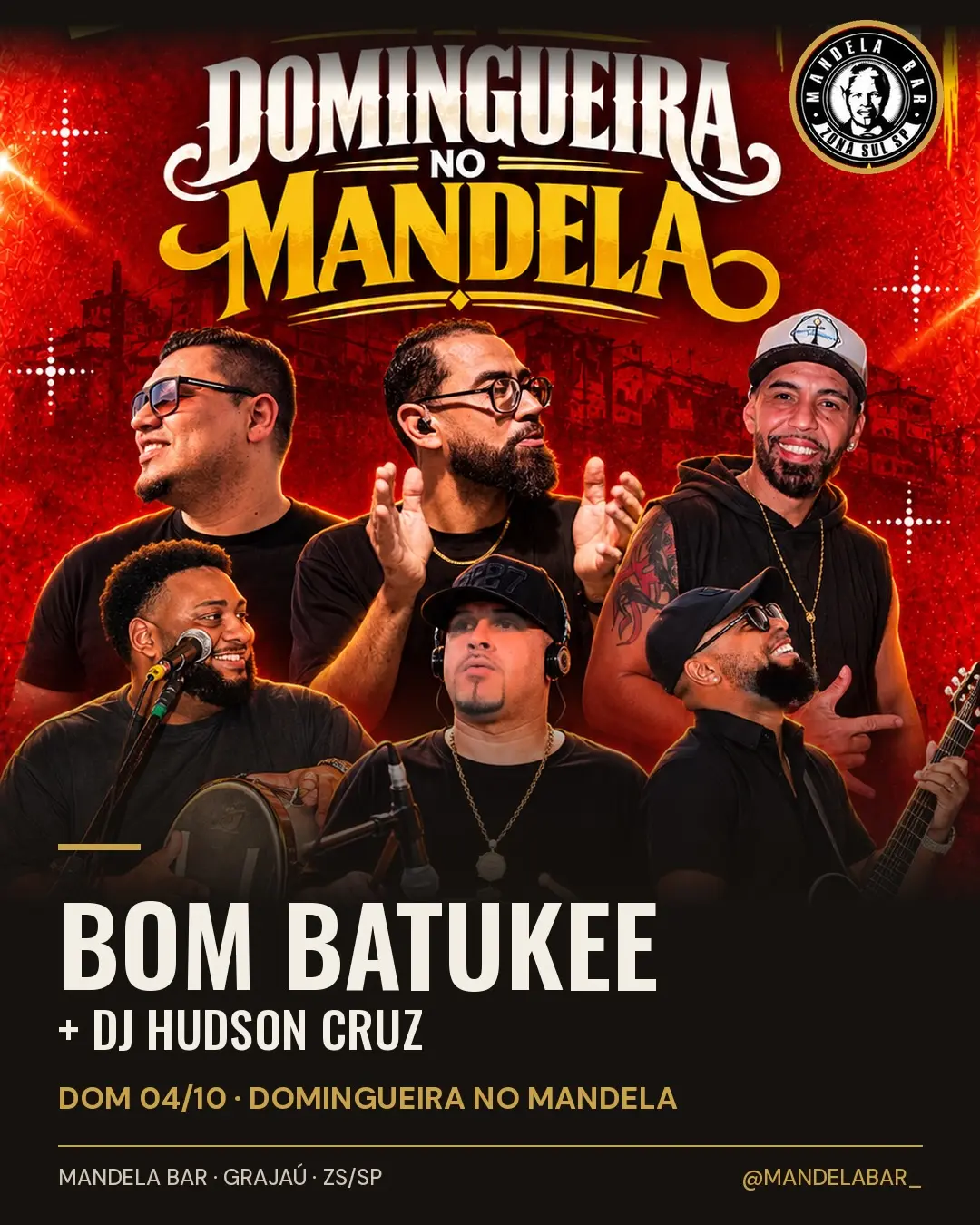 Flyer de DJ Hudson Cruz e Bom Batukee