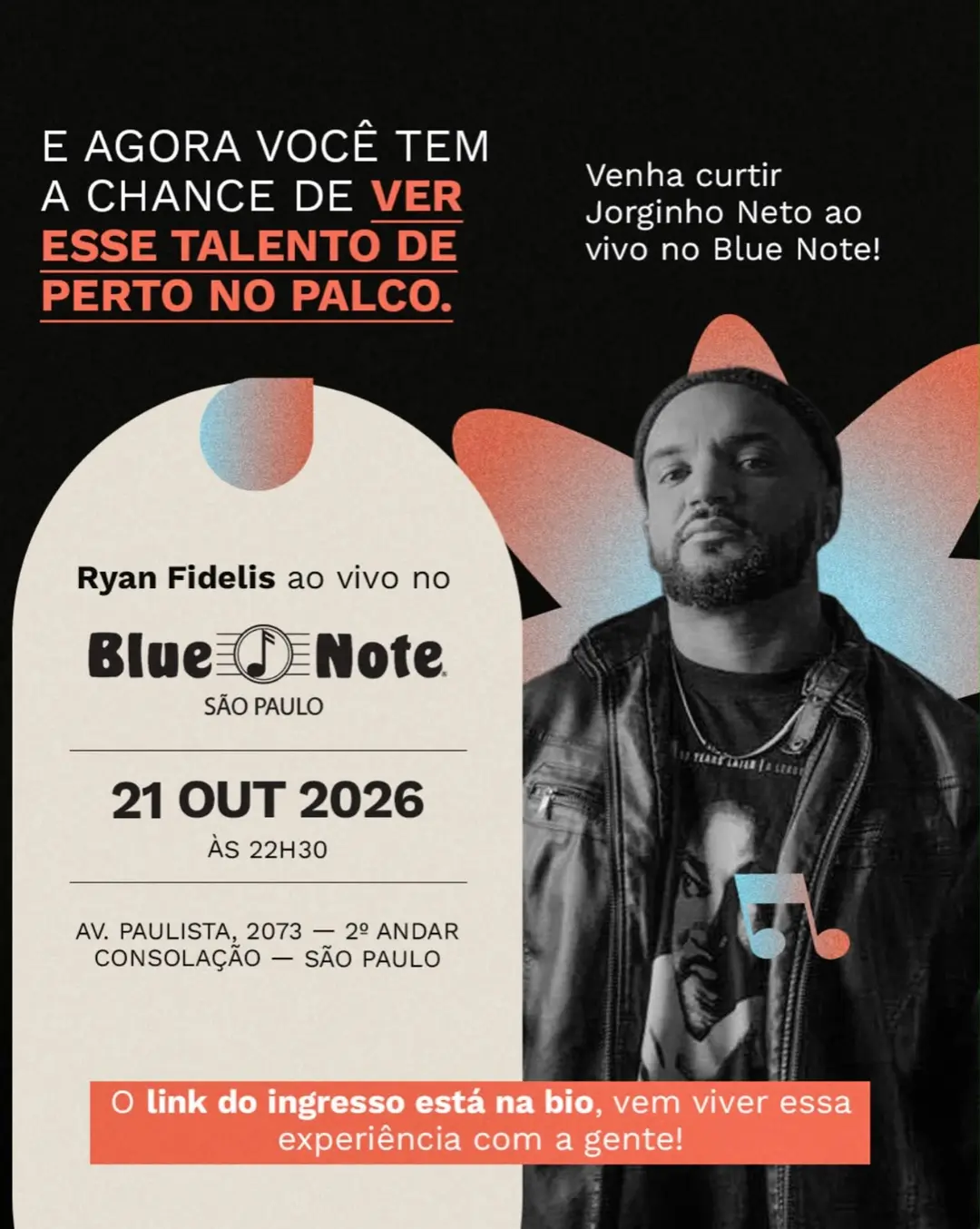Flyer de Jorginho Neto e Nova Brasil