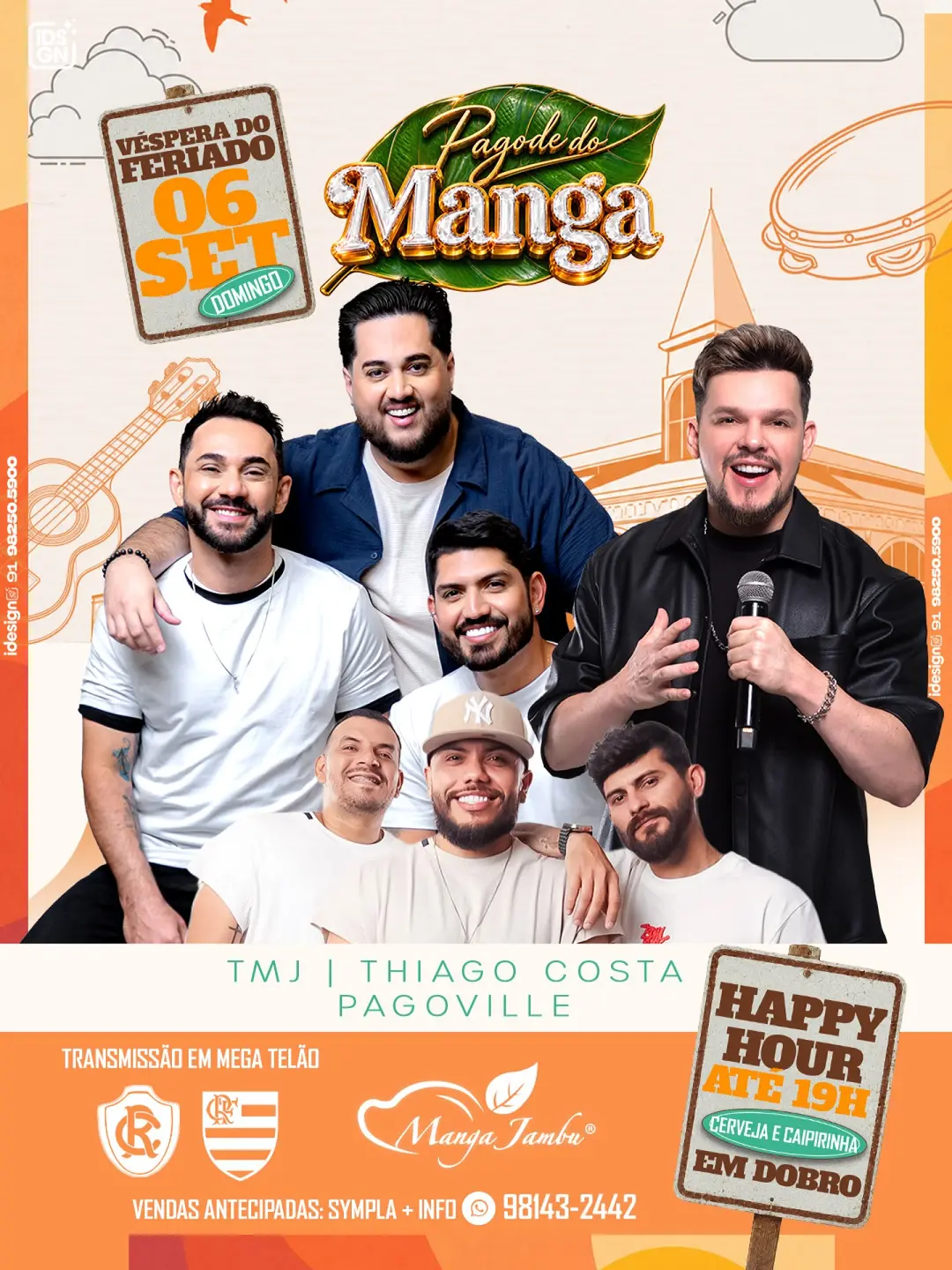 Flyer de Tamo Junto, Grupo Pagoville Oficial e mais 2 artistas