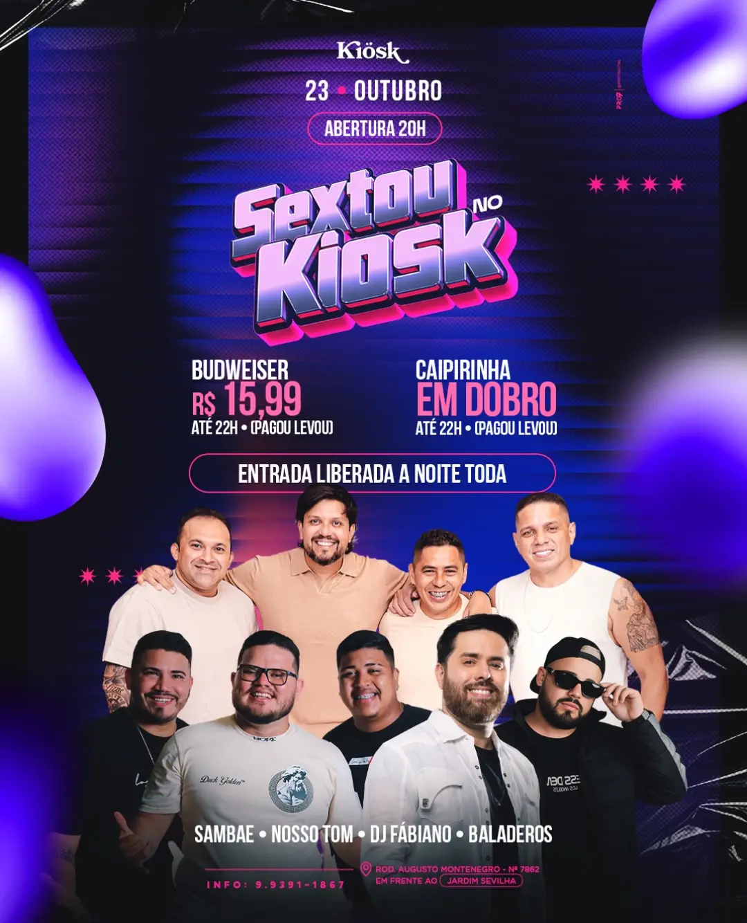Flyer de Nosso Tom, Sambaê, F∆F∆ e Baladeiros