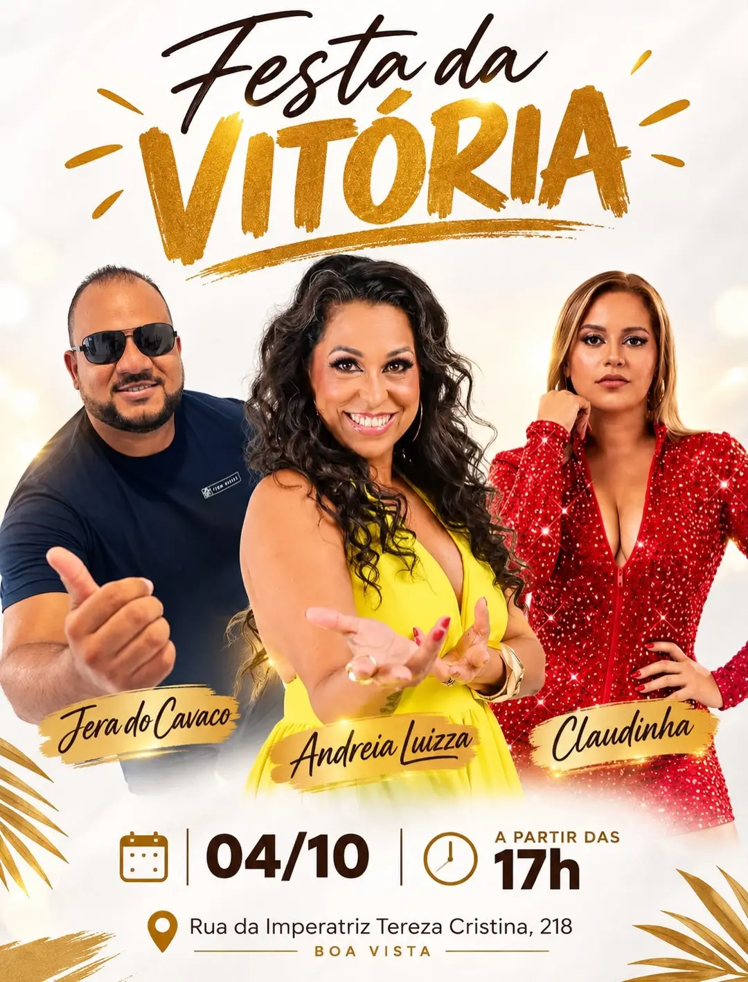 Flyer de Claudinha, Jera do Cavaco e Andreia Luizza