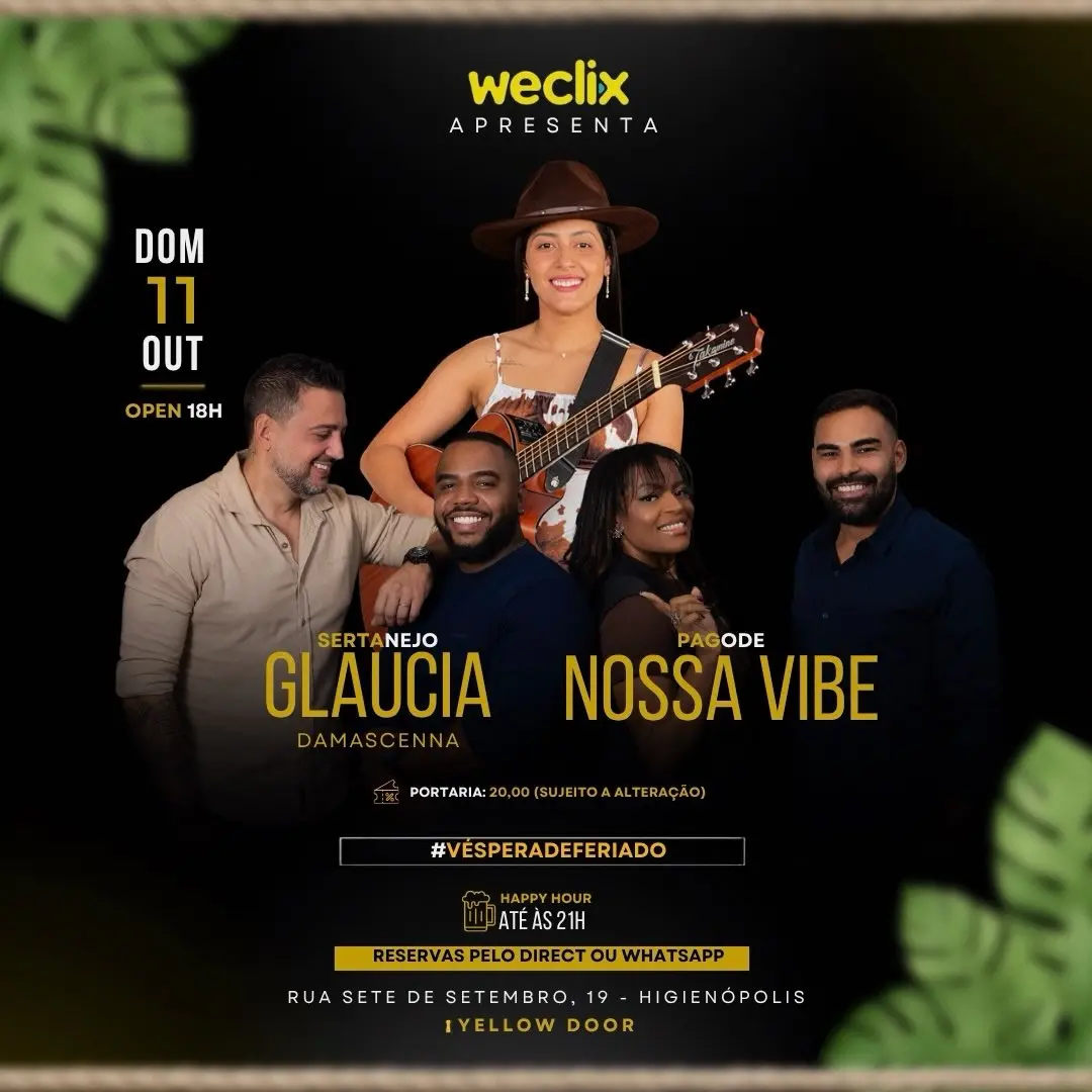 Flyer de Glaucia Damascenna e Grupo Nossa Vibe