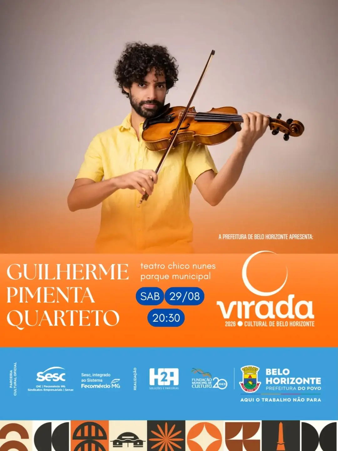 Flyer de Guilherme Pimenta, Aloízio Horta e mais 2 artistas