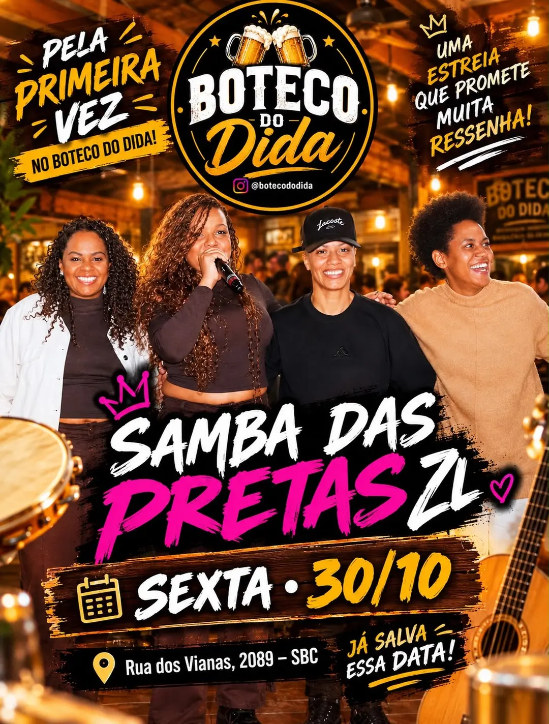 Flyer de Samba das Pretas ZL