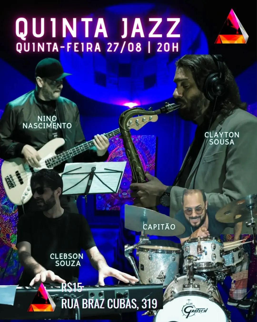 Flyer de Nino Nascimento, Clayton Sousa, Clebson Souza e Capitão