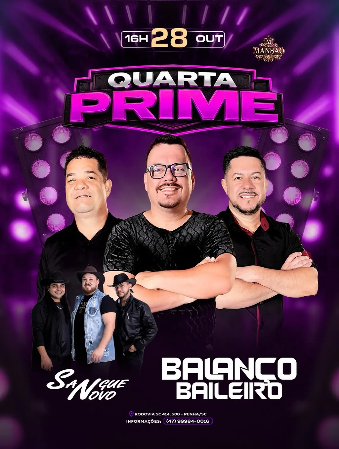 Flyer de Sangue Novo e Balanço Baileiro