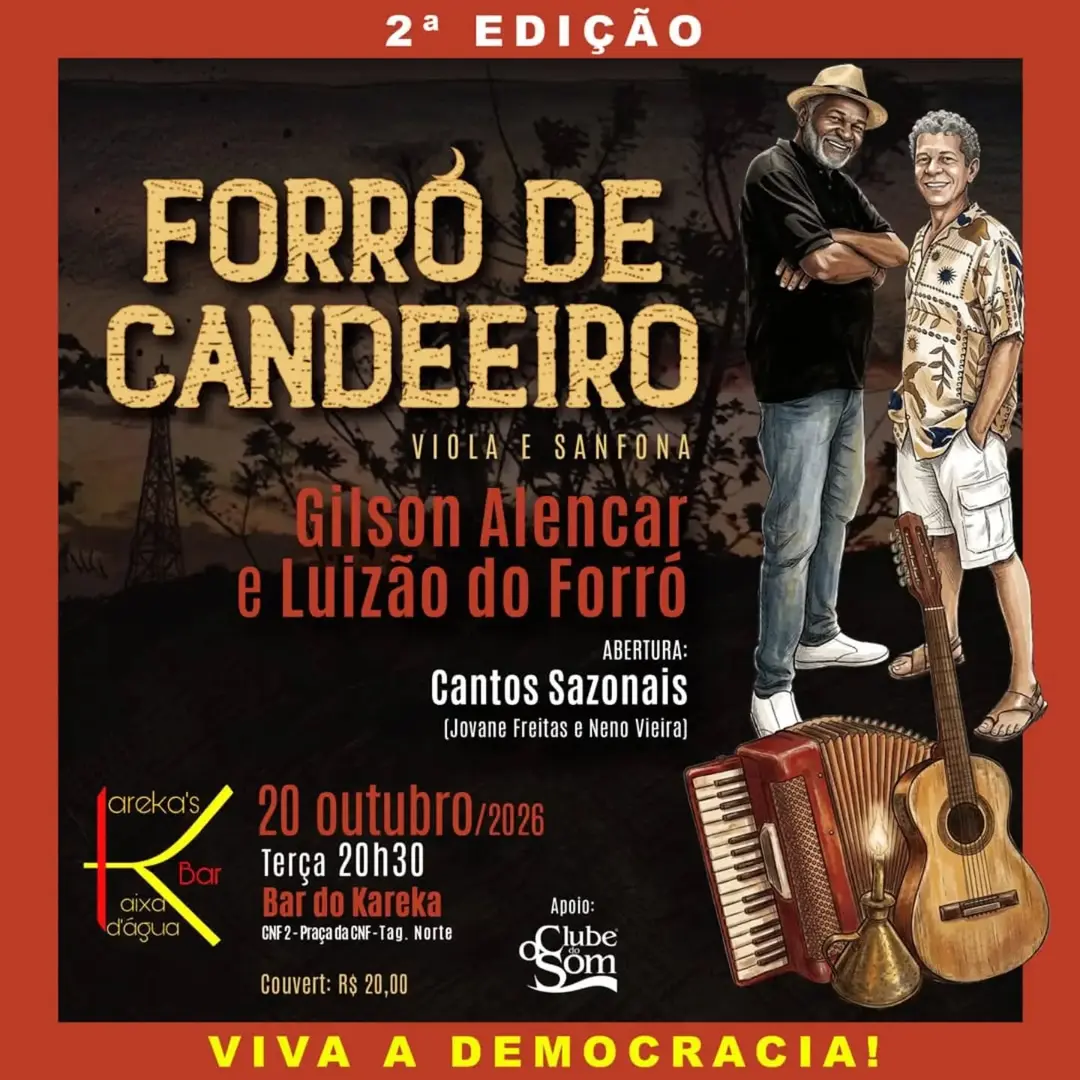 Flyer de Gilson Alencar e Luizão do Forró e Cantos Sazonais