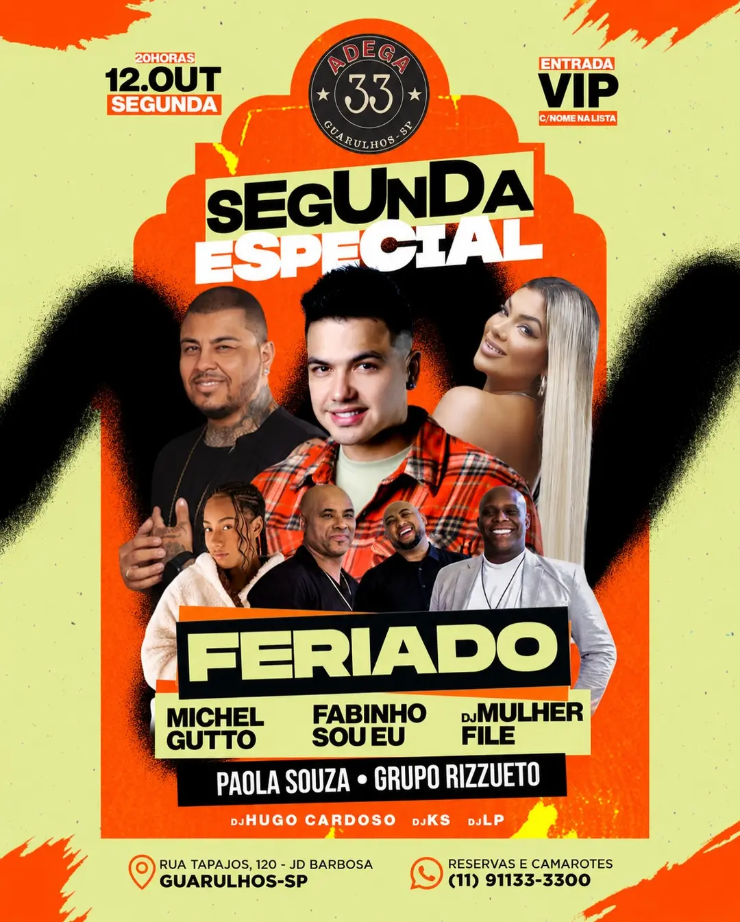 Flyer de Fabinho Sou Eu!, Michel Gutto e mais 3 artistas