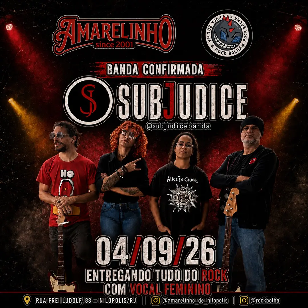 Flyer de Sub Júdice Banda e Rock Bolha
