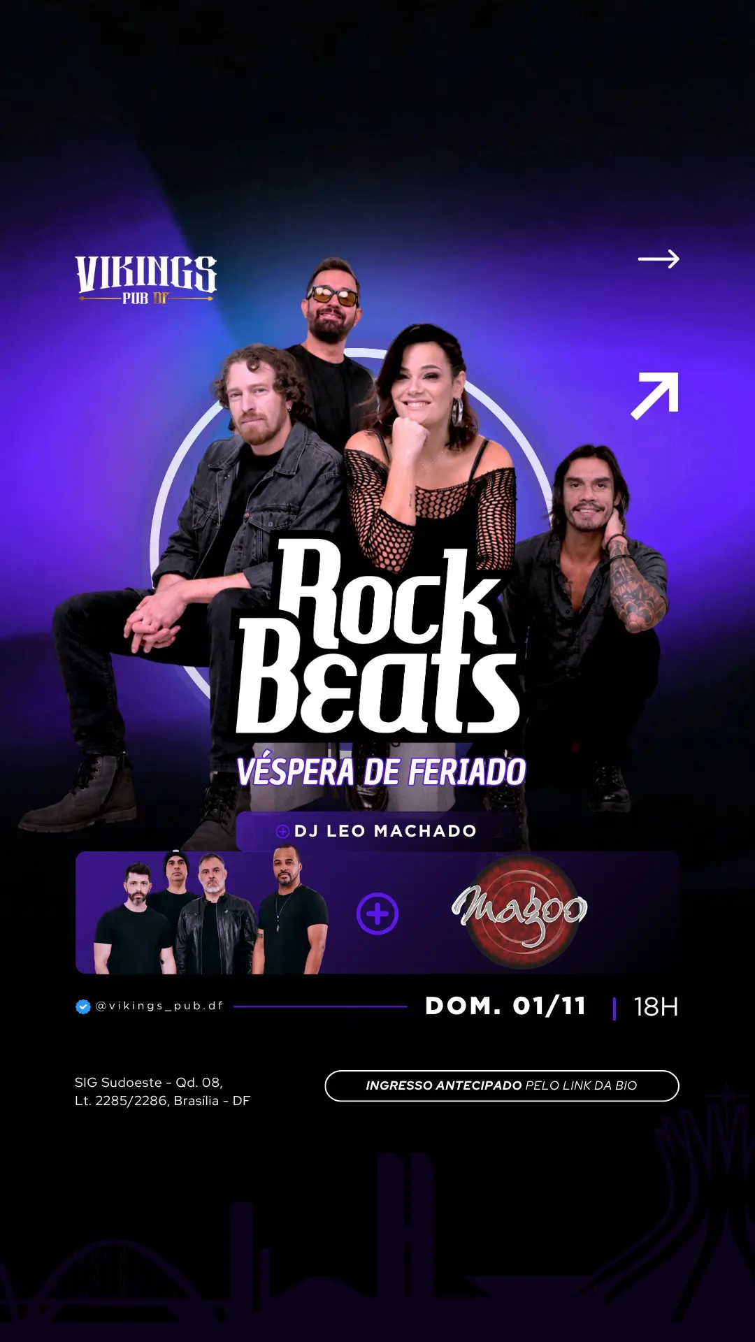Flyer de Magoo e Banda Rock Beats