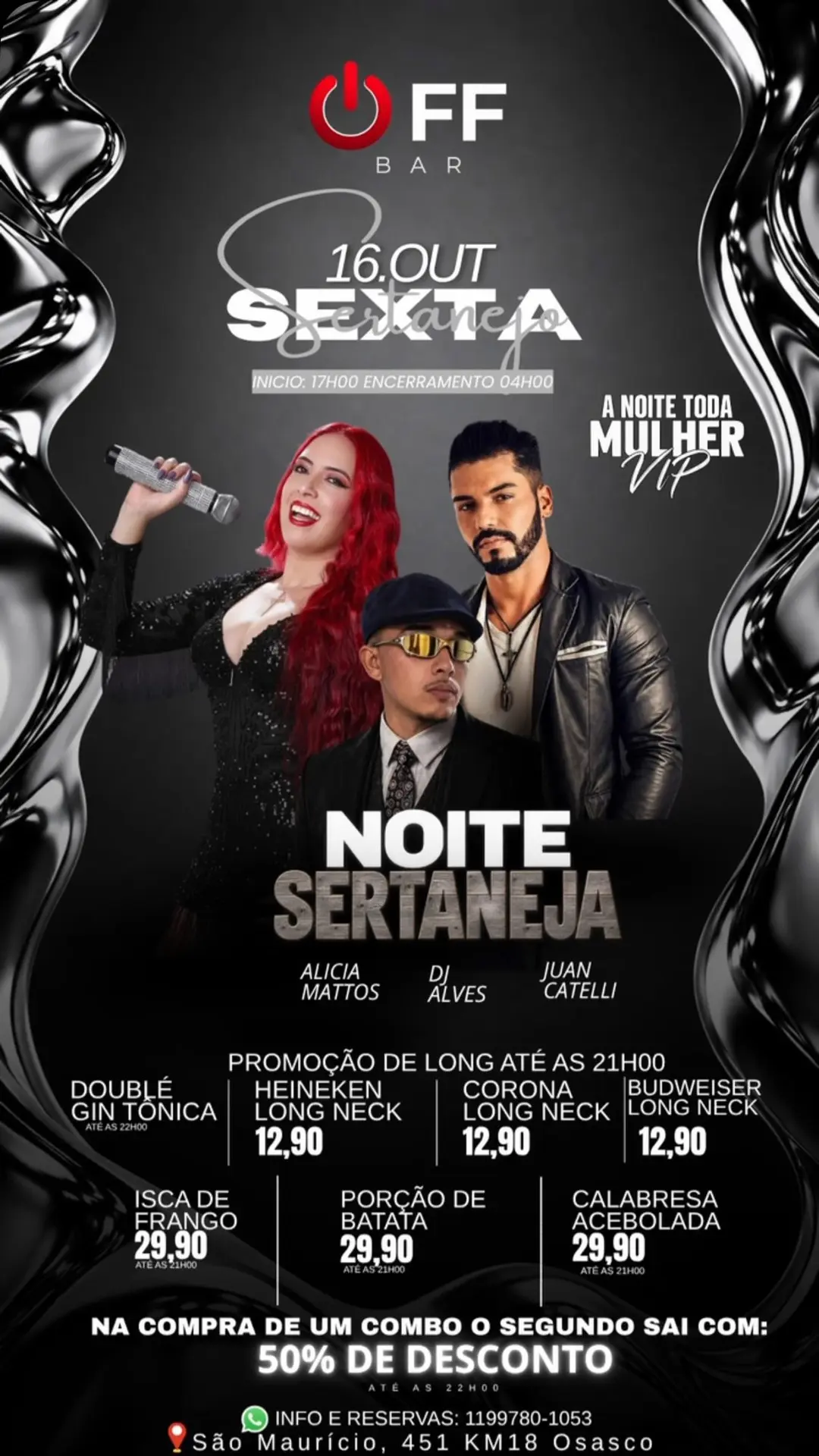 Flyer de ALICIA MATTOS, DJ Alves e Juan Catelli