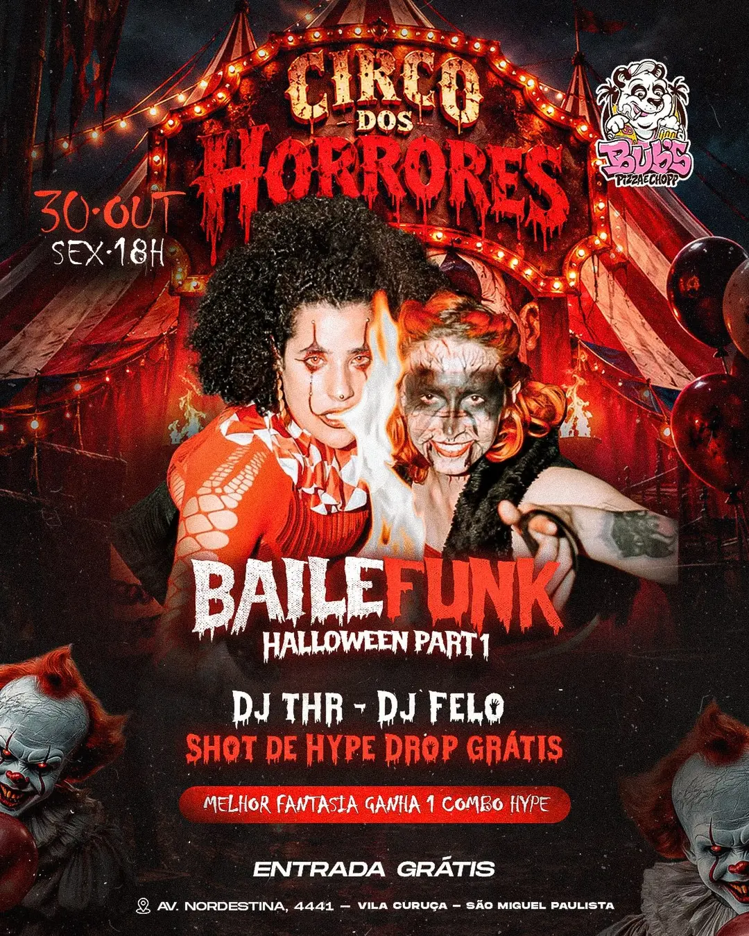 Flyer de DJ Felo e DJ THR