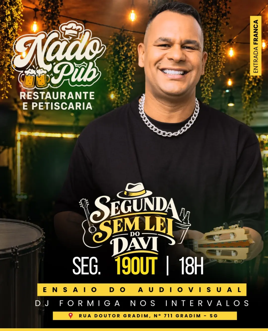 Flyer de Davi e Pagode do Davi