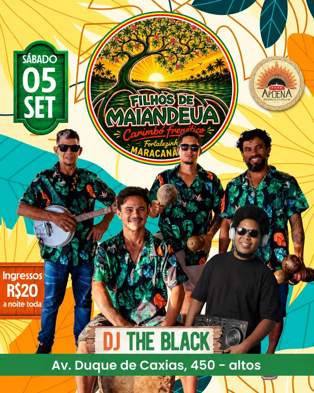 Flyer de DJ The Black e Filhos de Maiandeua