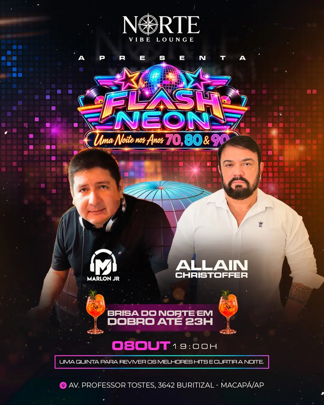 Flyer de DJ Marlon Jr e DJ Allain Christoffer