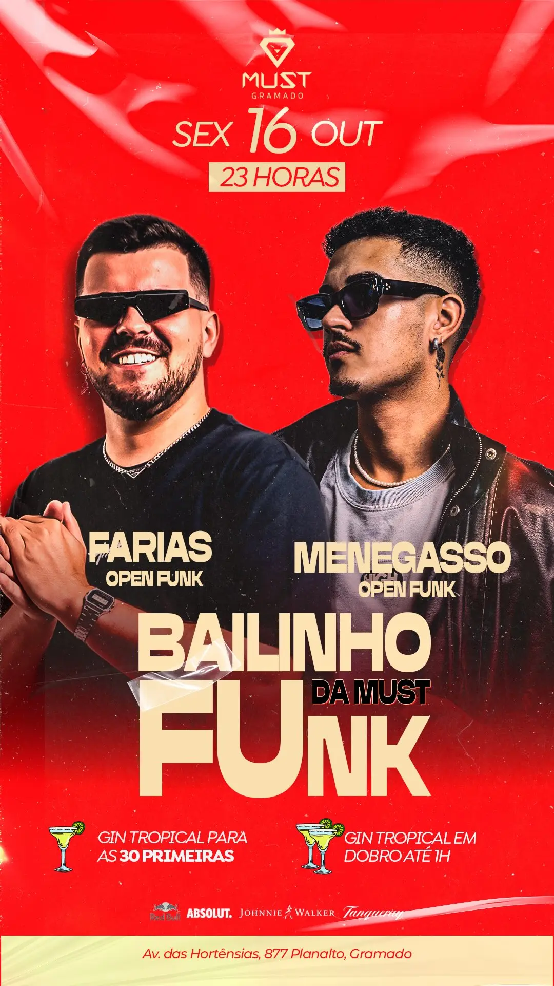 Flyer de Menegasso e Dj Matheus Farias