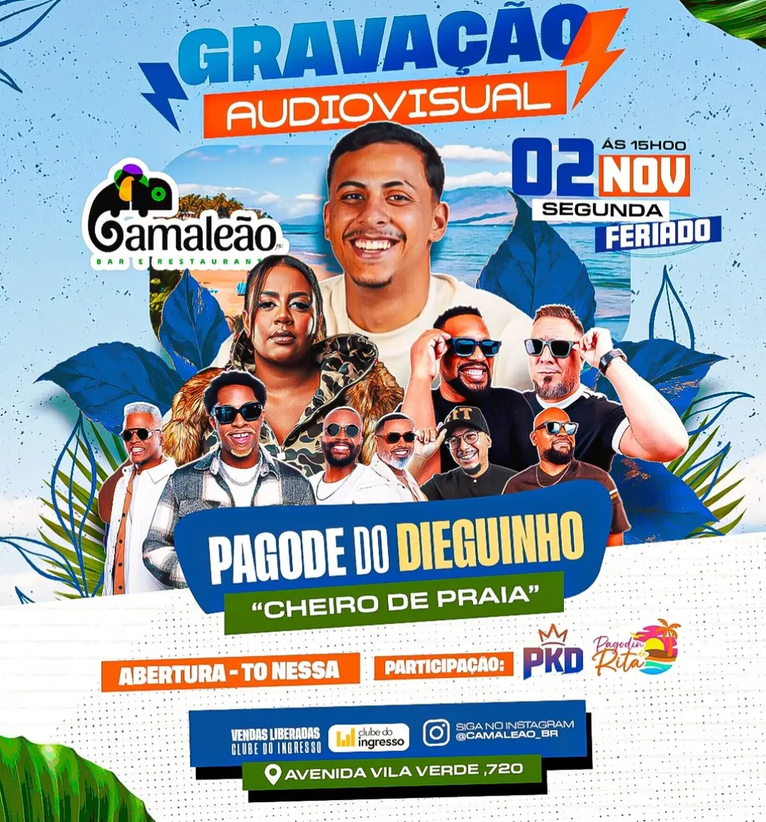 Flyer de Grupo Parakundê, Pagode do Dieguinho e mais 2 artistas