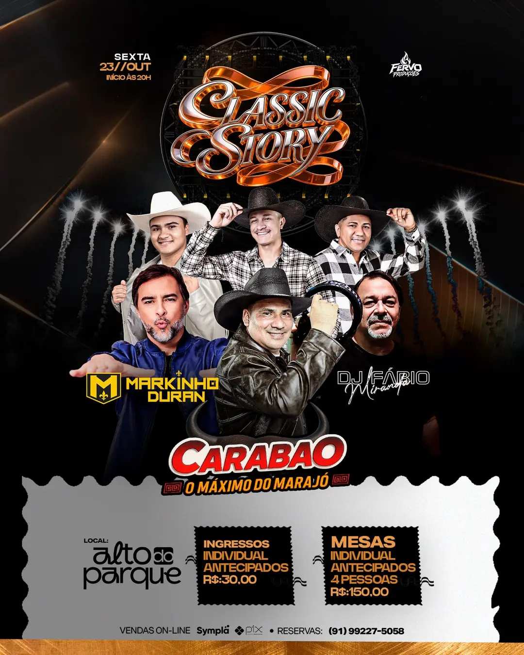 Flyer de Carabao, Markinho Duran e mais 3 artistas