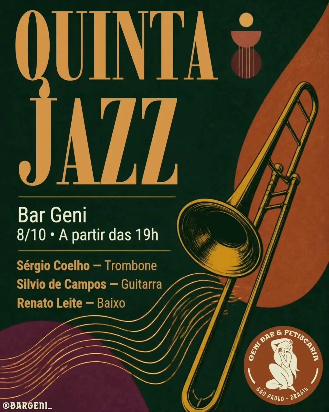 Flyer de Silvio de Campos, Renato Leite e Sérgio Coelho