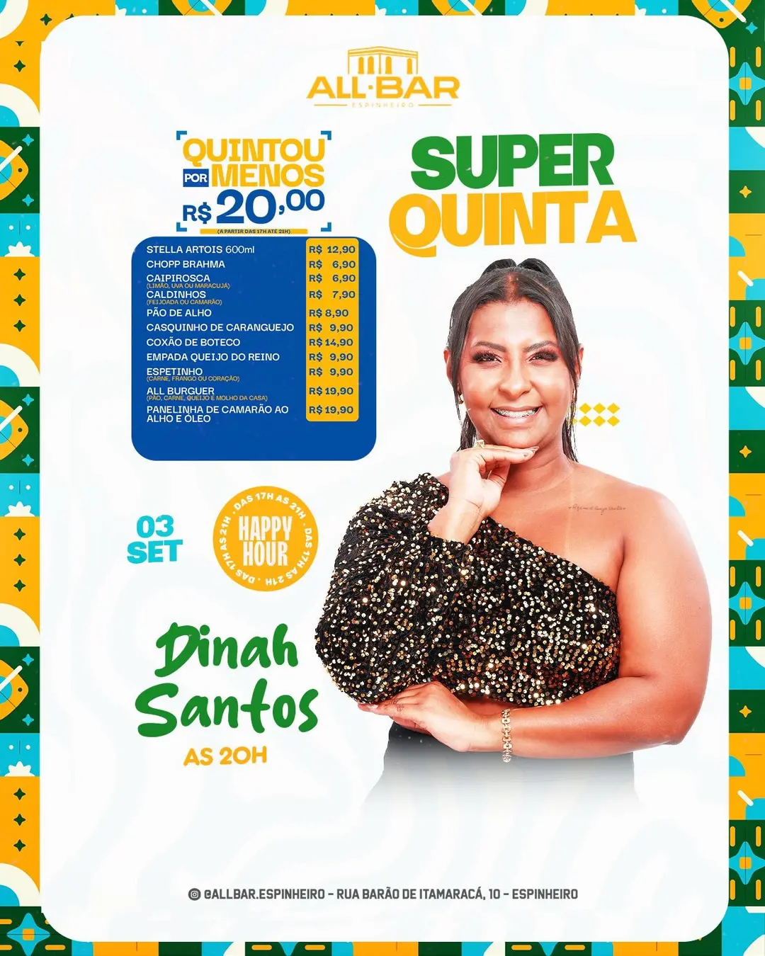 Flyer de Dinah Santos