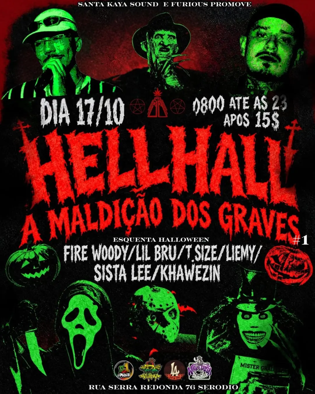 Flyer de Santa Kaya Sound System, Fire Woody e mais 5 artistas