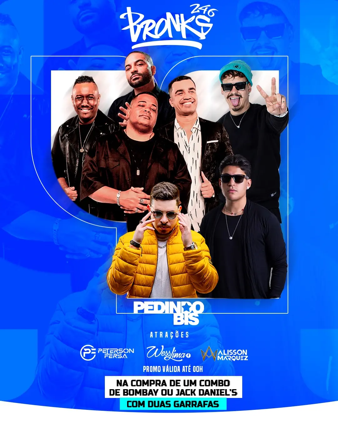 Flyer de Wess Lima, DJ Peterson e Alisson Marquez