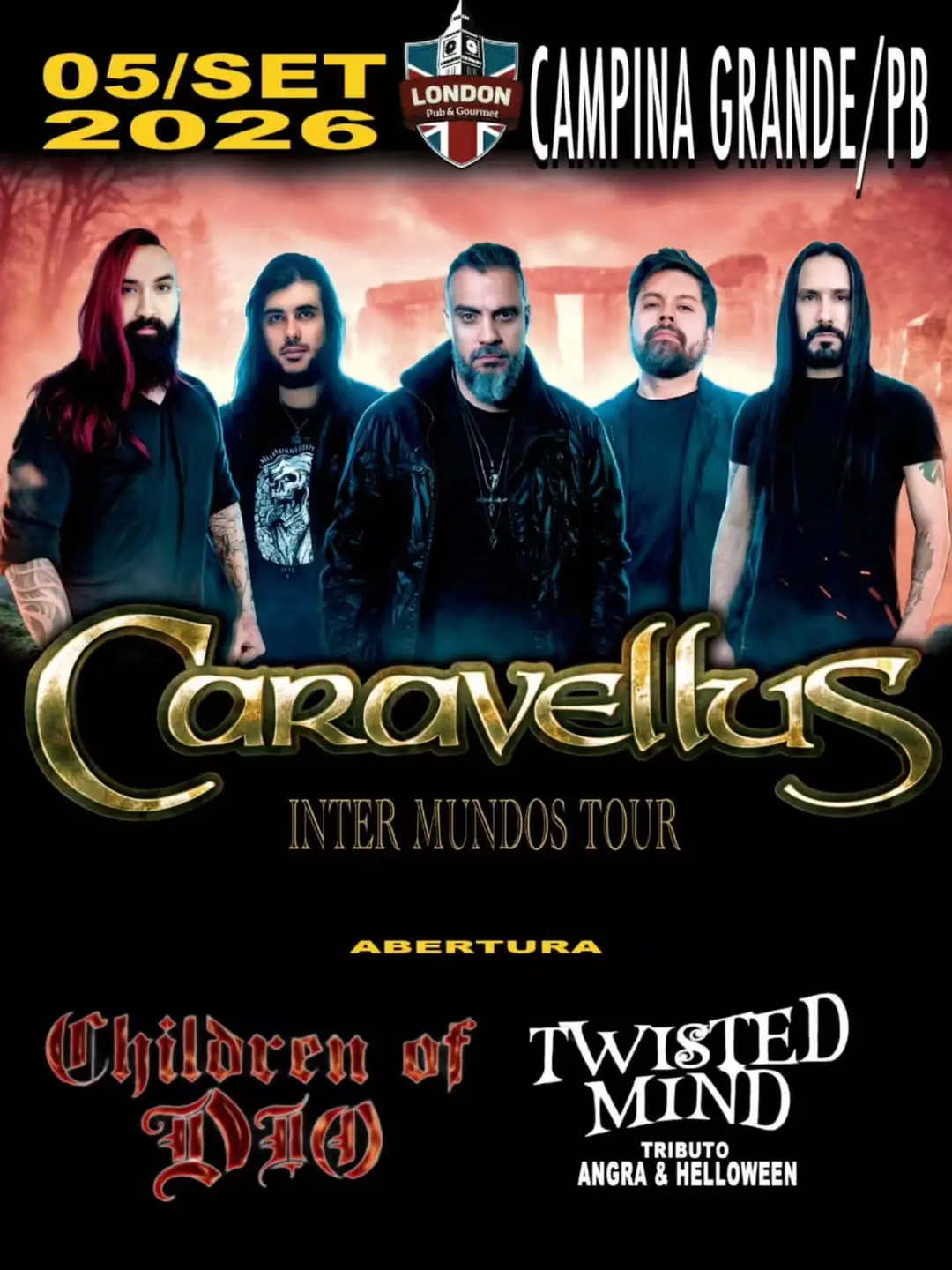 Flyer de Children of Dio, Caravellus e Twisted Mind