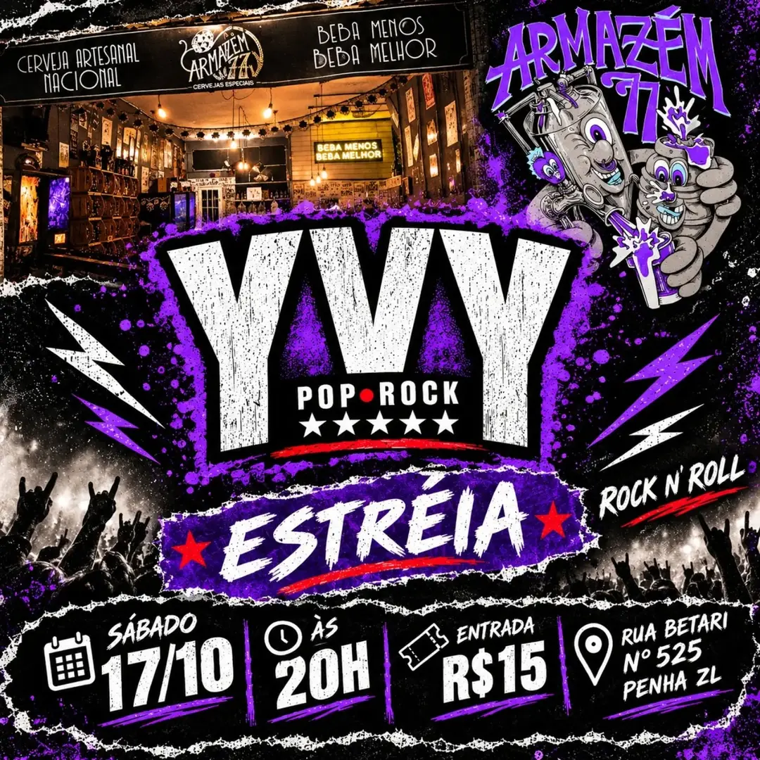 Flyer de Yvy Pop Rock e YVY