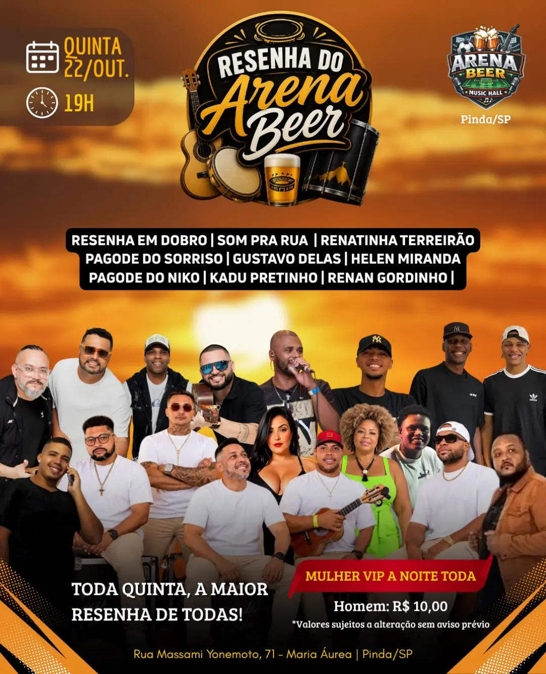 Flyer de Pagode do Sorriso, Niko e mais 7 artistas
