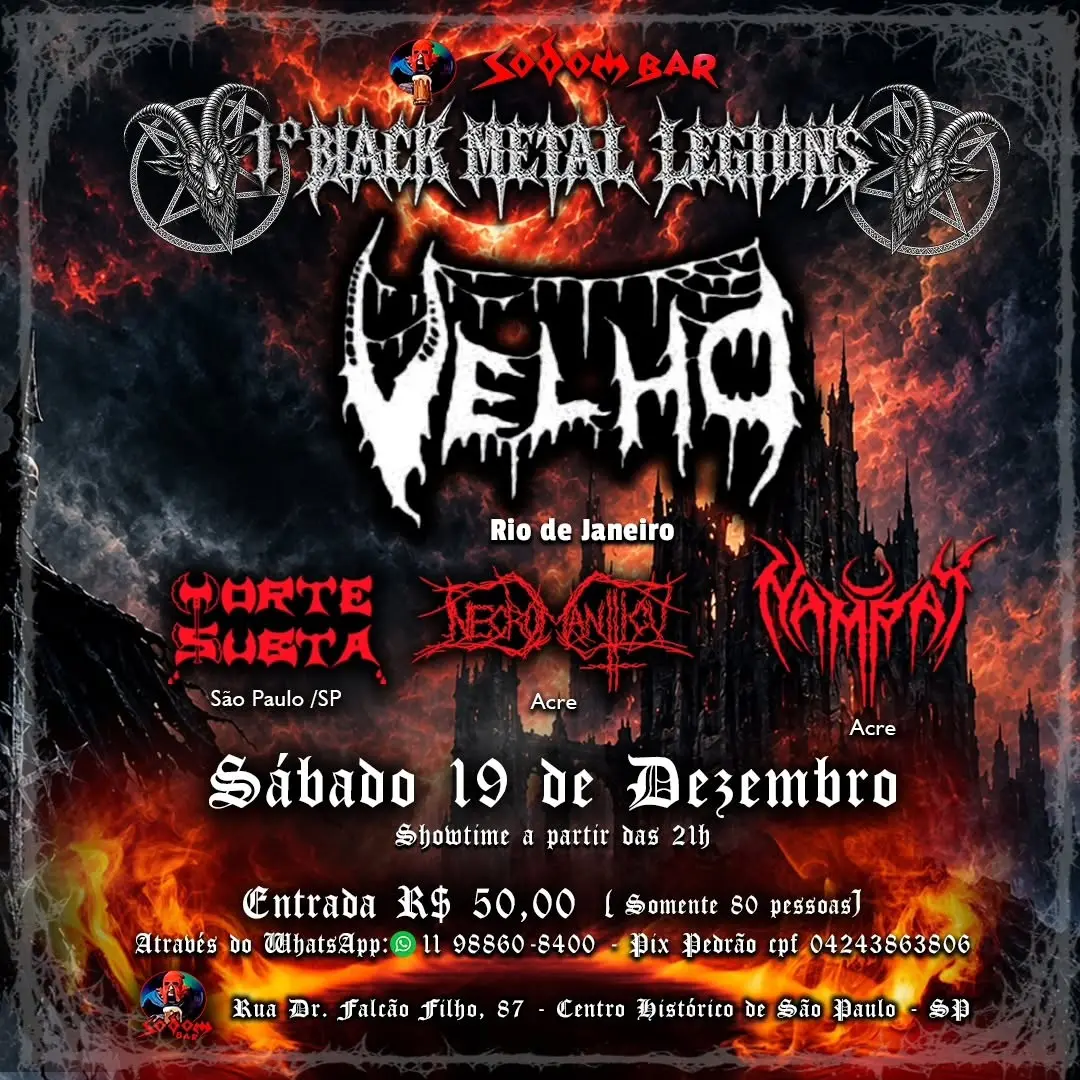 Flyer de Morte Subta, Velho, Morte Suelta, Necroanjo e Rampat