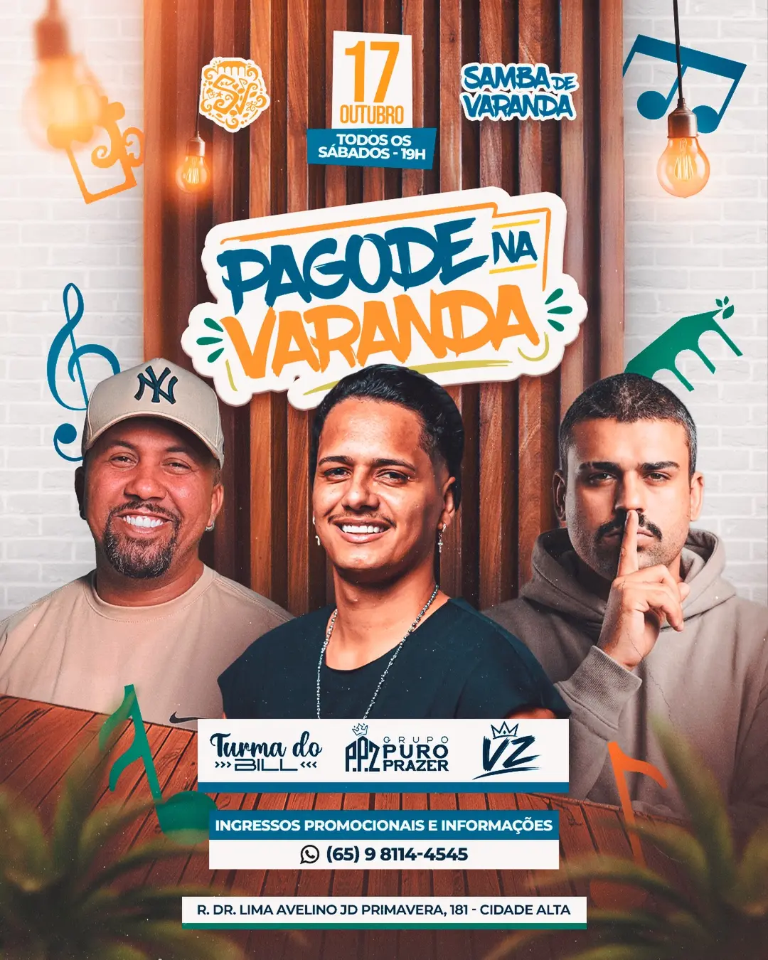 Flyer de Turma do Bill, Grupo Puro Prazer e VZ