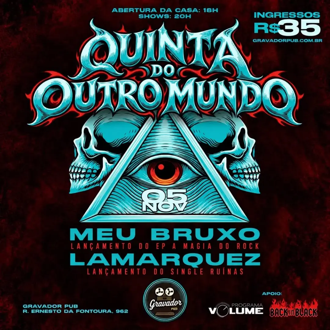 Flyer de Meu Bruxo e Lamarquez