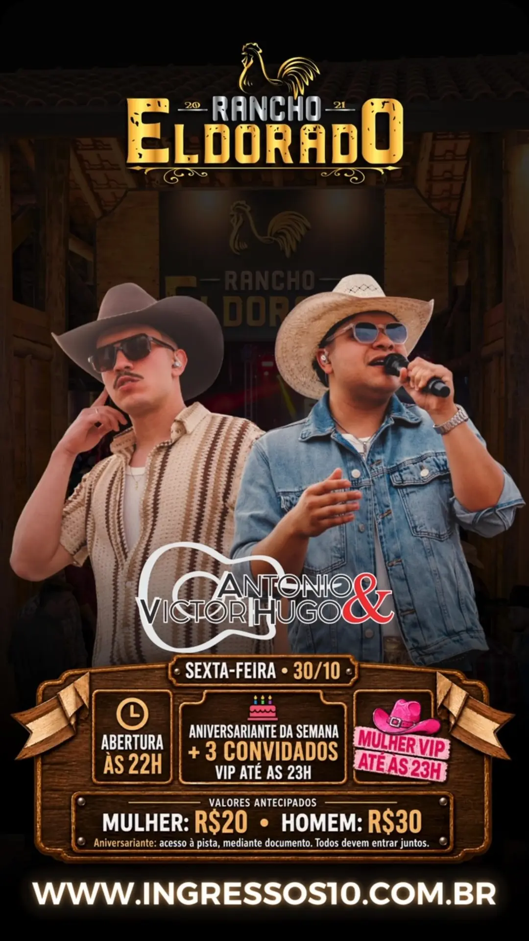 Flyer de Antonio e Victor Hugo e Erick Rocha