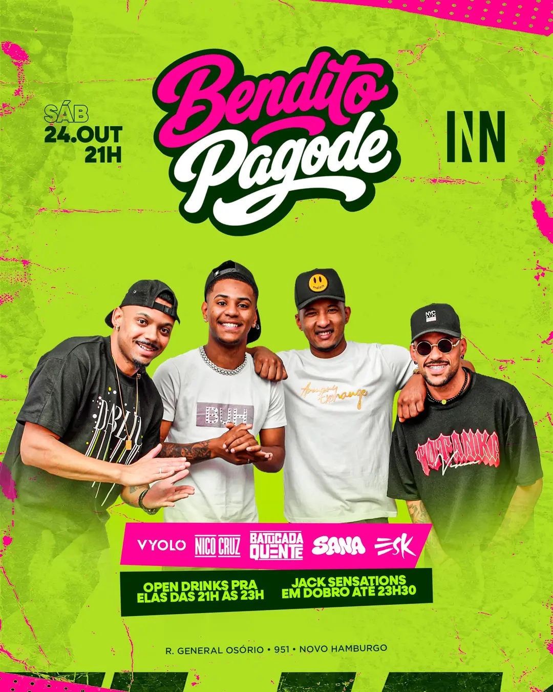 Flyer de Batucada Quente, Nico Cruz e mais 4 artistas