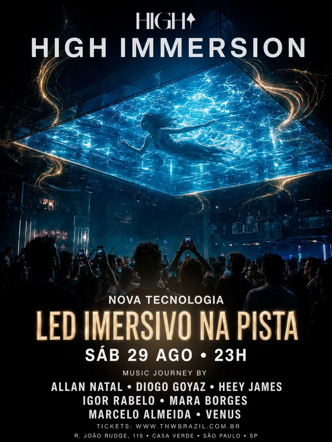 Flyer de James, Vênus, Mara Borges e mais 4 artistas