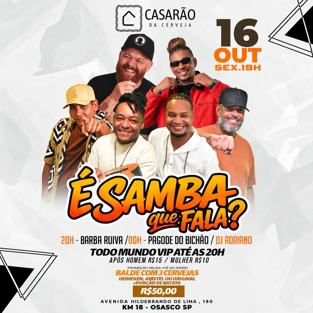 Flyer de Glauco Barba Ruiva, Pagode do Bichão e mais 1 artista