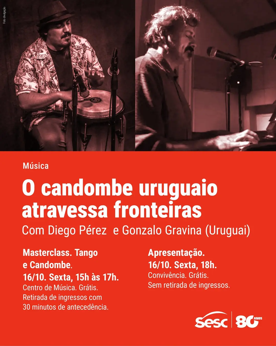 Flyer de Diego Pérez e Gonzalo Gravina