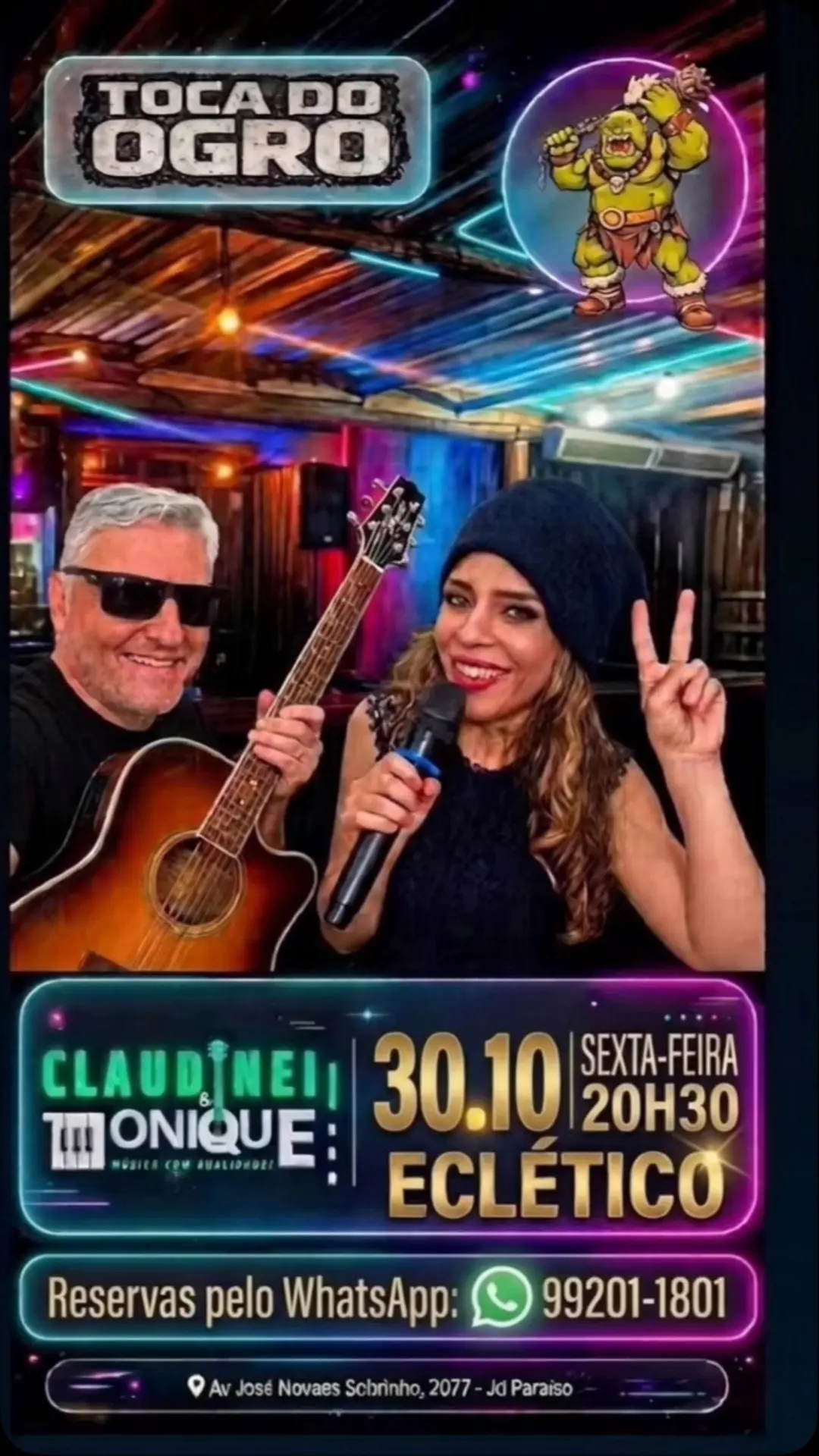 Flyer de Claudinei Soares e Monique Pedroso