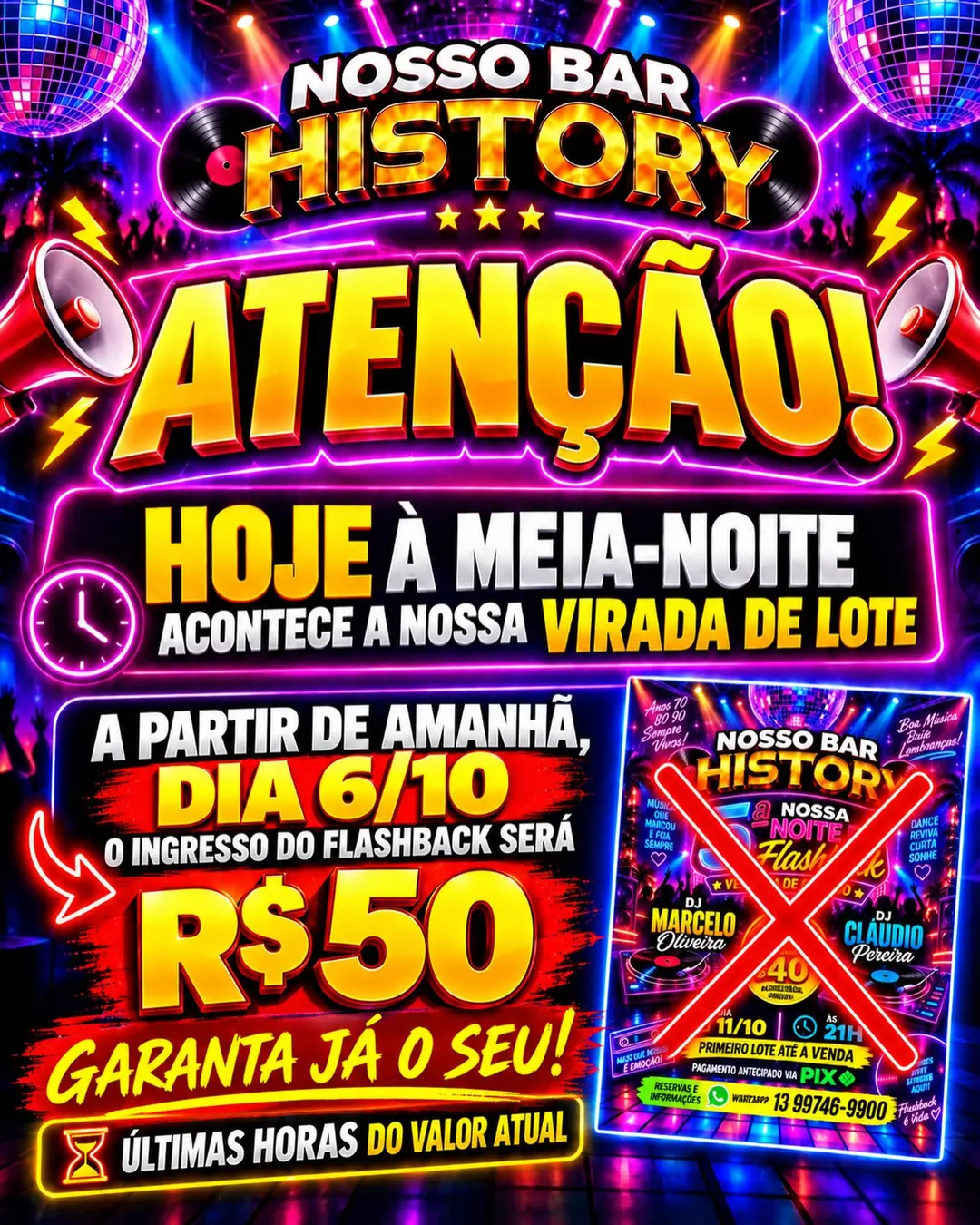 Flyer de DJ MARCELO OLIVEIRA e DJ Cláudio Pereira