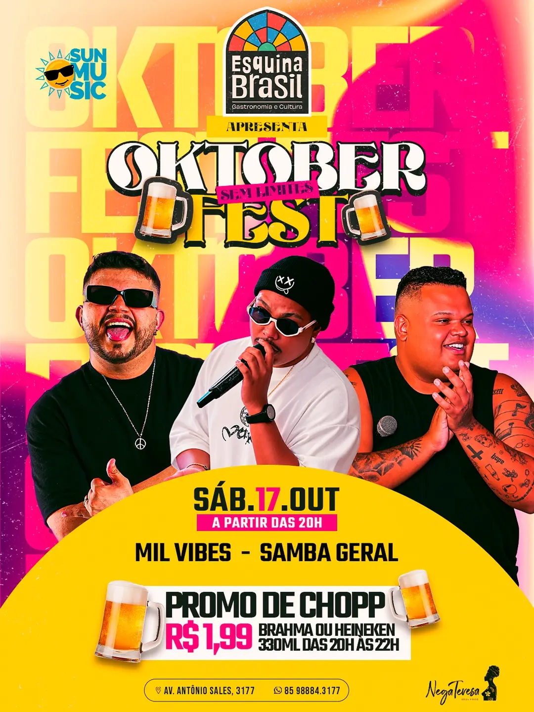 Flyer de Mil Vibes e Samba Geral