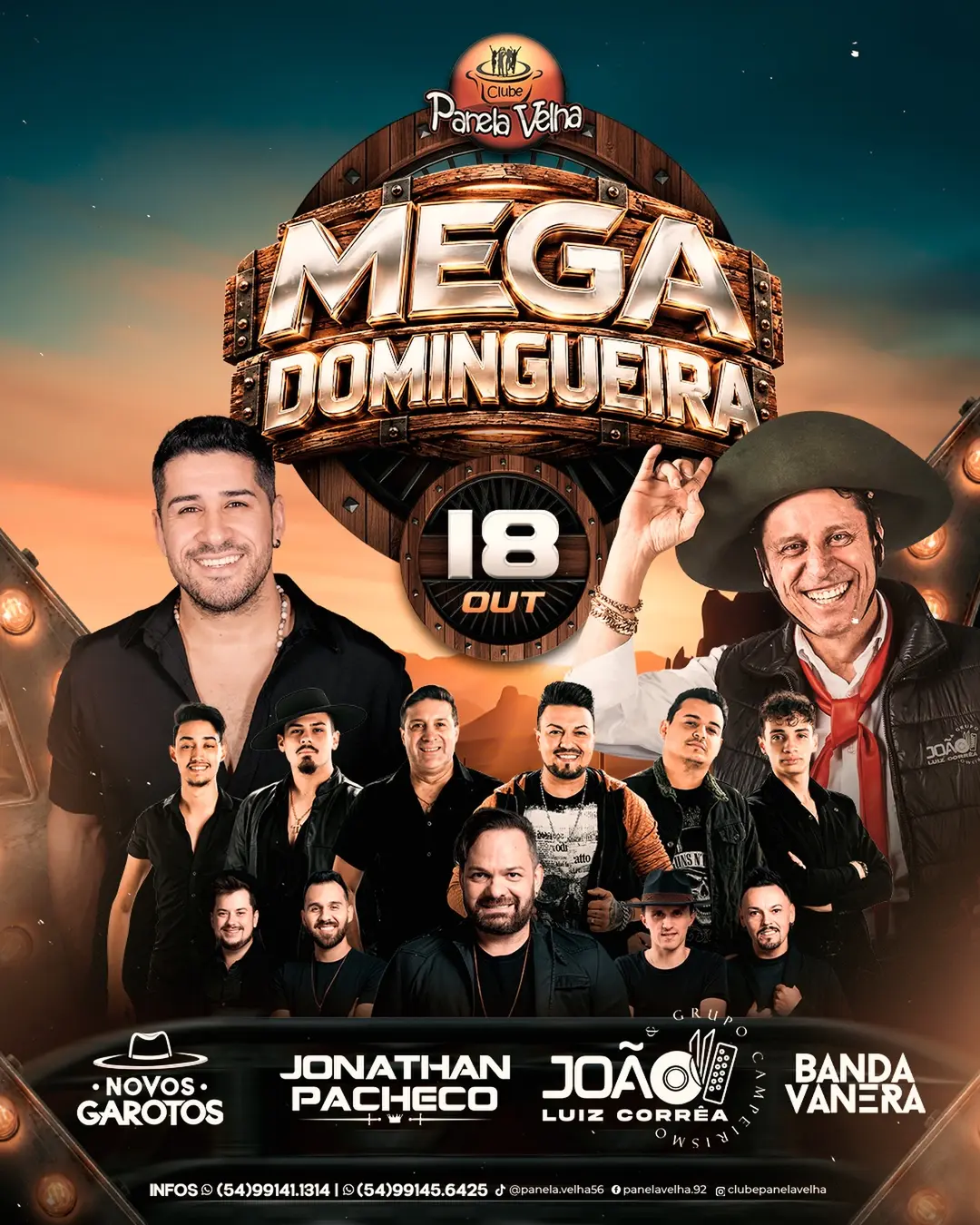 Flyer de Jonathan Pacheco, Banda Vanera e mais 2 artistas