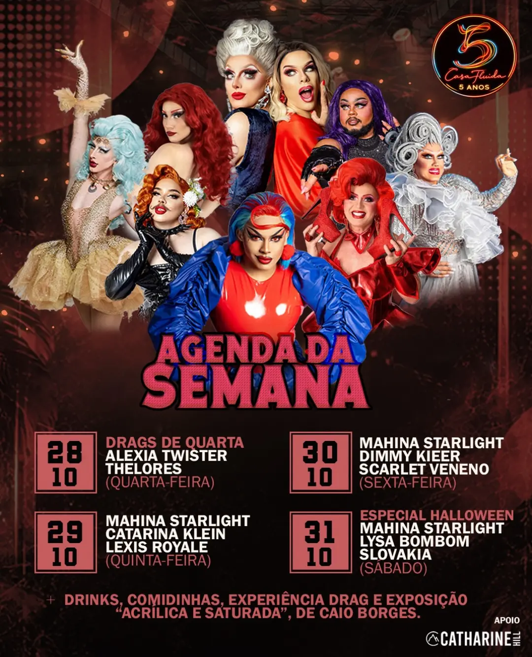 Flyer de Mahina Starlight, Catarina Klein e mais 3 artistas
