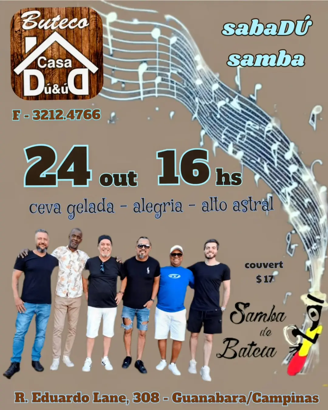 Flyer de Samba de Batéia