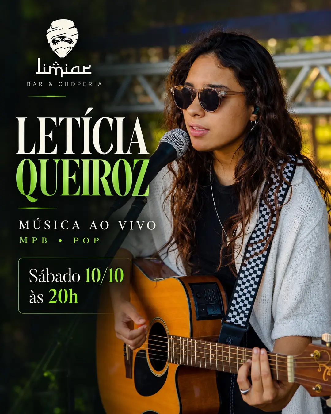 Flyer de Letícia Queiroz