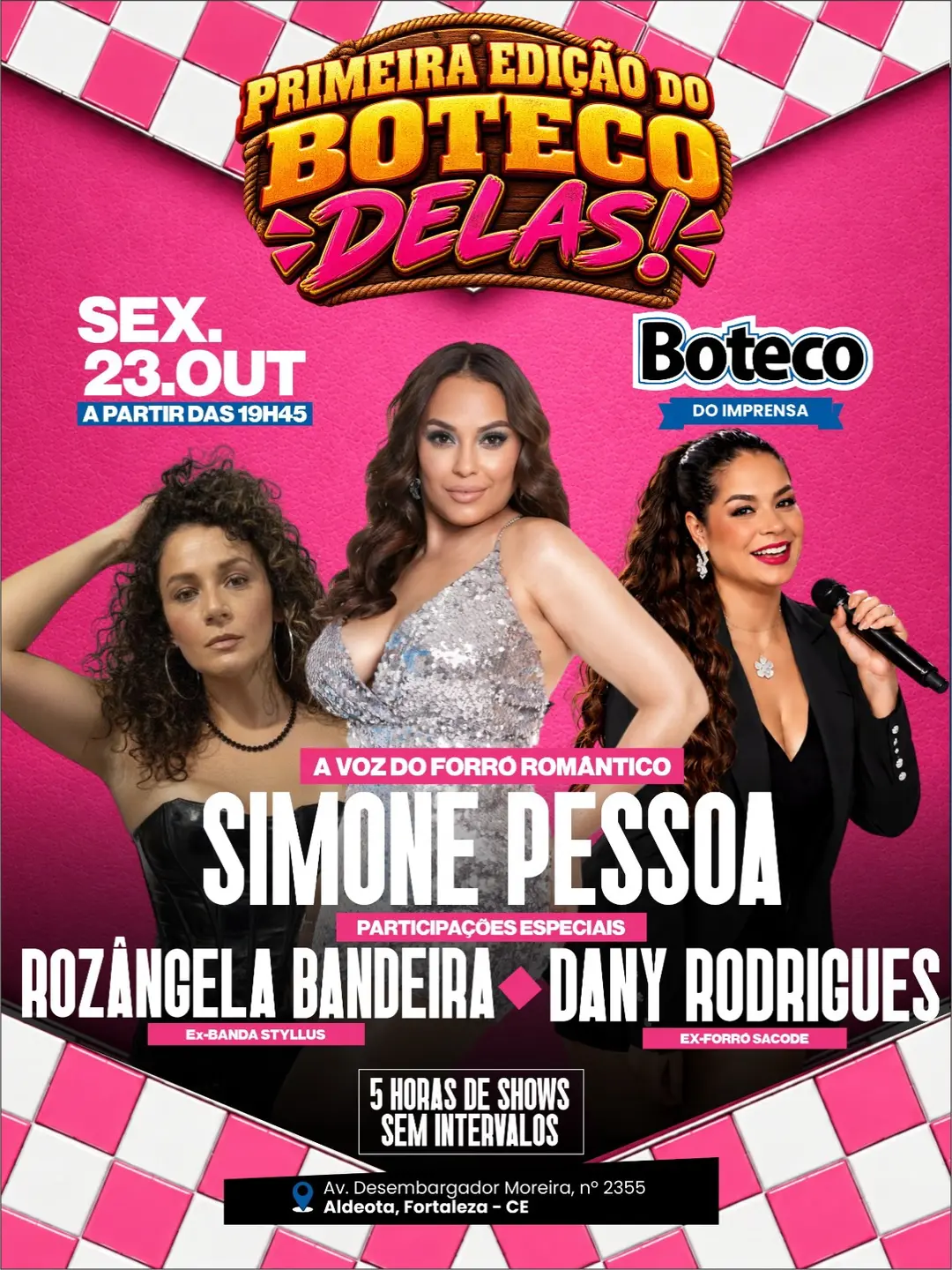 Flyer de Dany Rodrigues, Simone Pessoa e Rozangela Bandeira