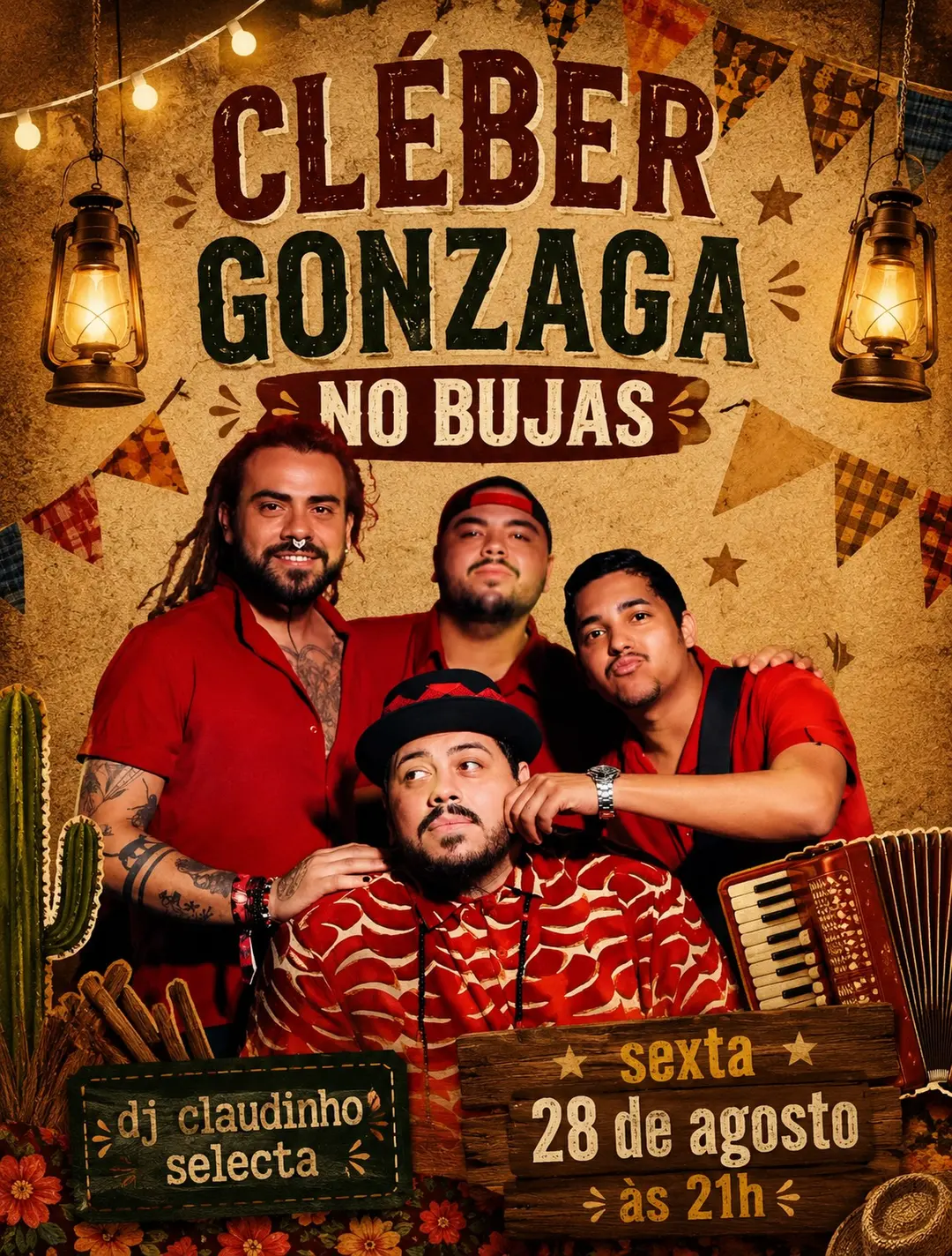 Flyer de Cleber Gonzaga e Dj Claudinho Selecta