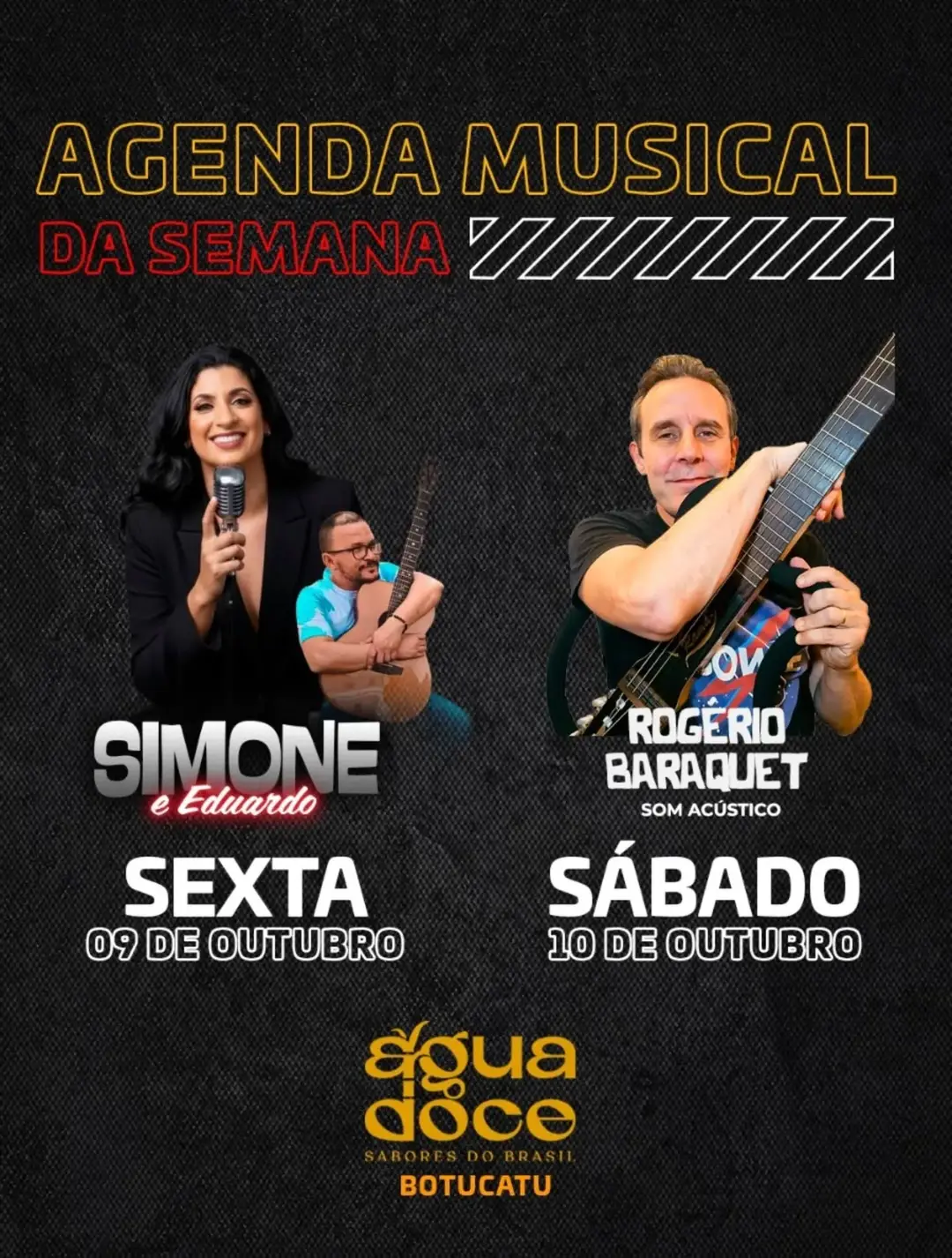 Flyer de Simone & Eduardo e Rogério Baraquet