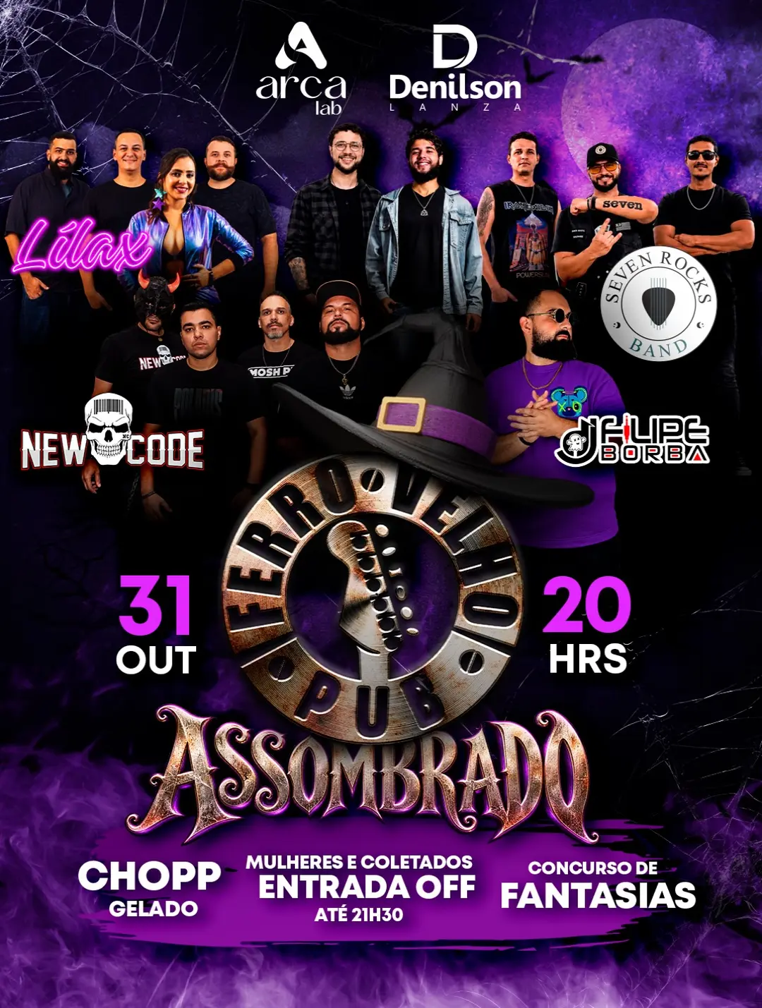 Flyer de Lílax, New Code Oficial e mais 2 artistas