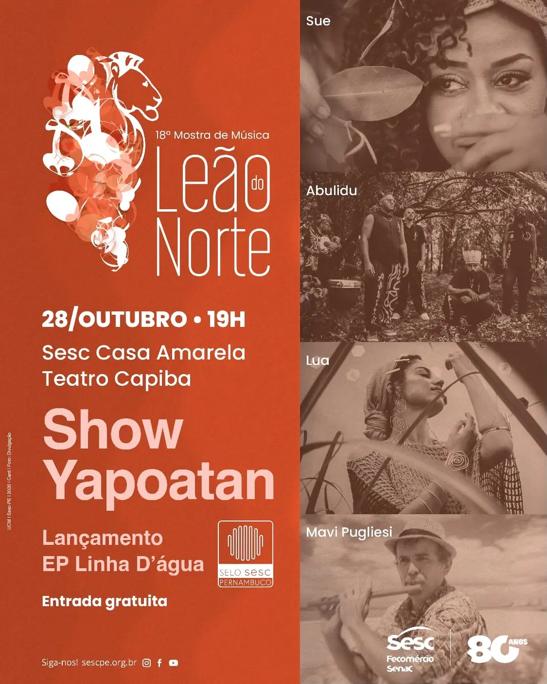 Flyer de Lua, YAPOATAN e Selo Sesc Pernambuco