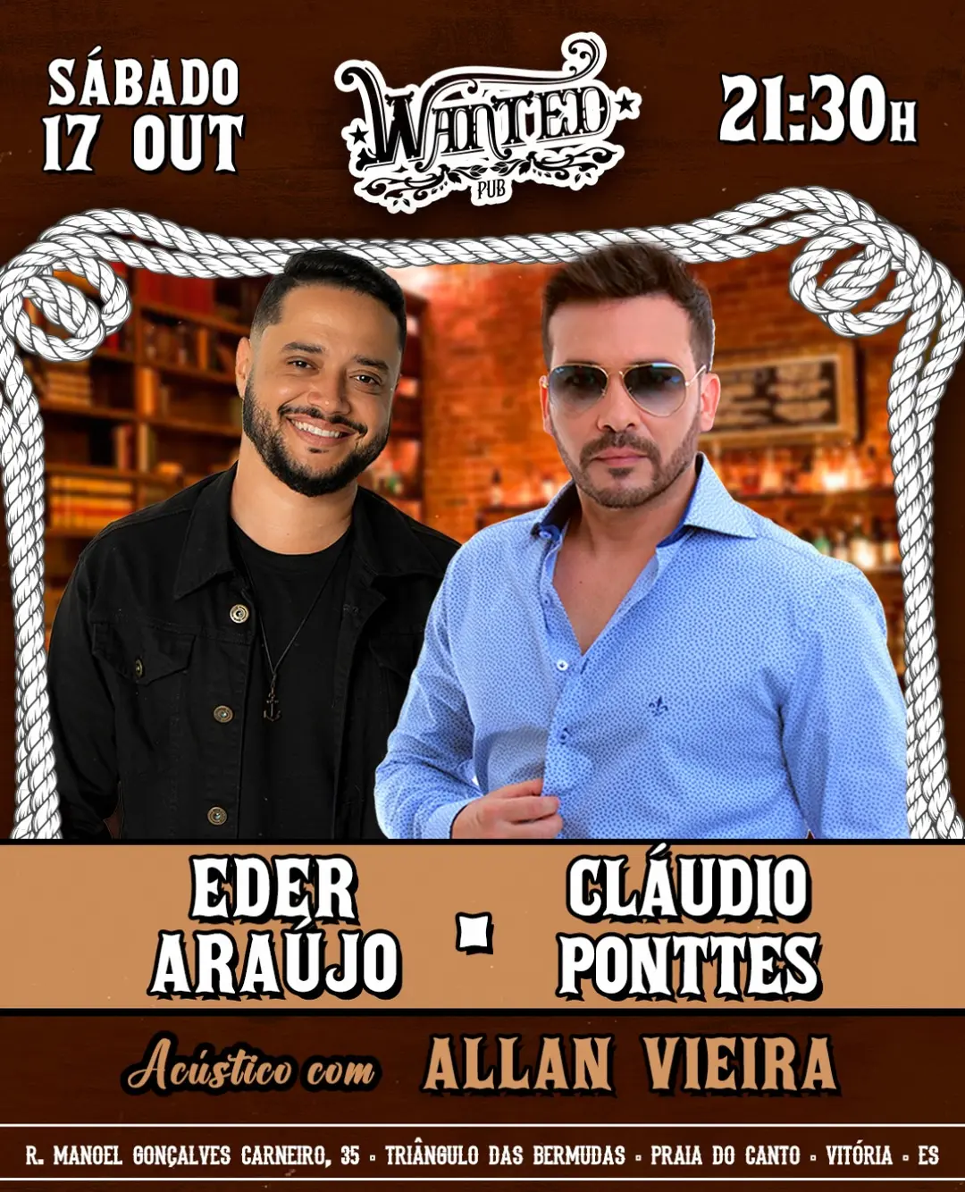 Flyer de Allan Vieira, Eder Araújo e Cláudio Ponttes